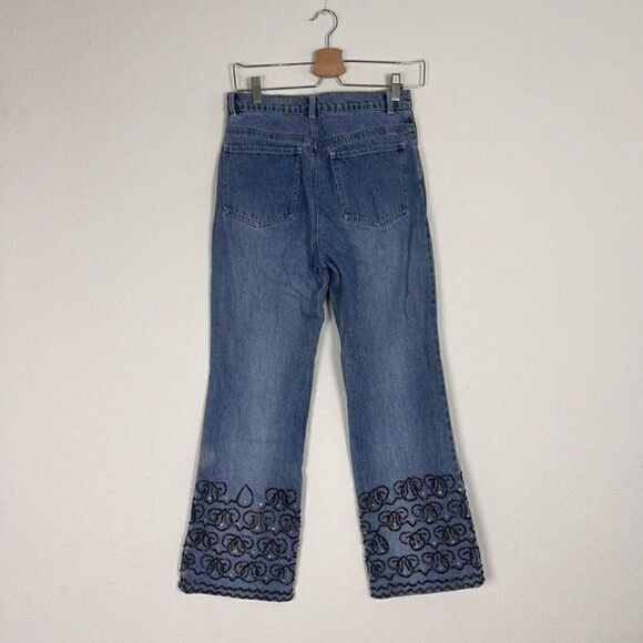 Vintage 90 Spiegel Life Denim Jeans 28” Waist Size 6 Boot Cut Flare Beaded Cuffs - Picture 3 of 10